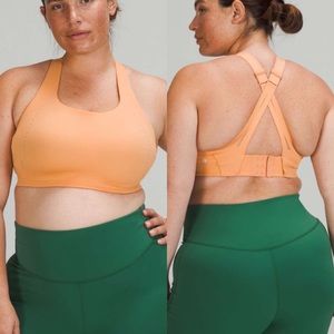 38DD Lululemon Air Support Bra - Warm Apricot / Silver Blue